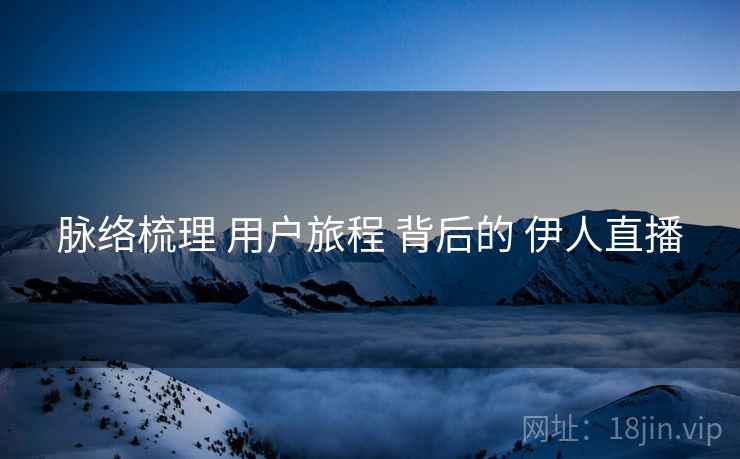 脉络梳理 用户旅程 背后的 伊人直播
