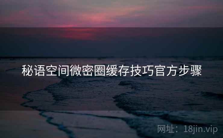 秘语空间微密圈缓存技巧官方步骤