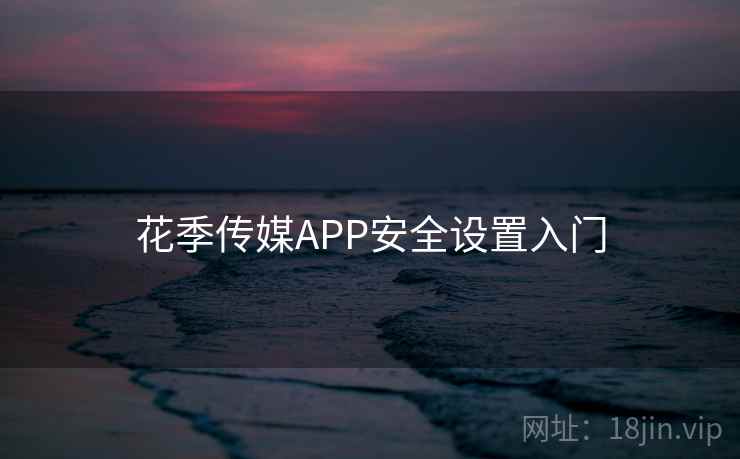 花季传媒APP安全设置入门