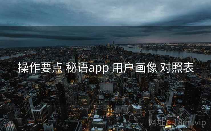 操作要点 秘语app 用户画像 对照表